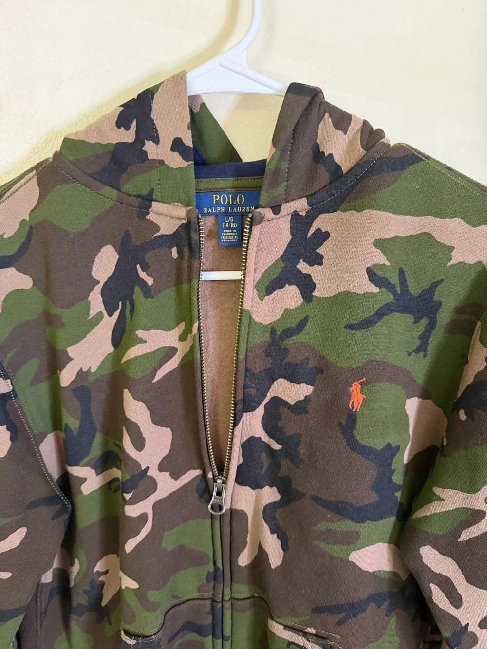 Ralph Lauren Kids Camo Zip-Up Hooded Jumpsuit - Green/Brown/Black